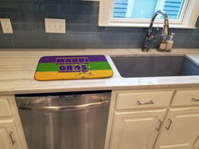 Load image into Gallery viewer, Mardi Gras Dish Drying Mat – Absorbent, Artistic Kitchen Essentials 8388DDM