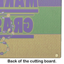 Load image into Gallery viewer, Mardi Gras Glass Cutting Boards – Durable, Decorative Kitchen Art