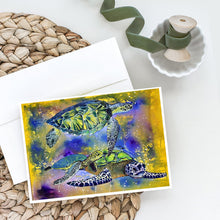 Load image into Gallery viewer, Loggerhead Turtles Greeting Cards -  Blank Note Cards – 8-Pack of Artist-Designed Cards with Envelopes
