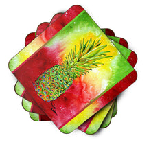 Load image into Gallery viewer, Pineapple Coasters - Set of 4 Lightweight Foam, Absorbent Drink Coasters