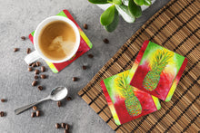 Load image into Gallery viewer, Pineapple Coasters - Set of 4 Lightweight Foam, Absorbent Drink Coasters
