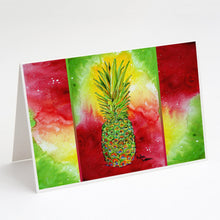 Load image into Gallery viewer, Pineapple Bright Colors Greeting Cards -  Blank Note Cards – 8-Pack of Artist-Designed Cards with Envelopes