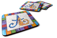 Load image into Gallery viewer, Beach and Seafood Coasters - Set of 4 Lightweight Foam, Absorbent Drink Coasters