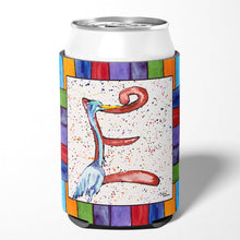 Load image into Gallery viewer, Letter E with Blue Heron Can or Bottle Beverage Insulator Hugger 8428