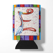 Load image into Gallery viewer, Letter E with Blue Heron Can or Bottle Beverage Insulator Hugger 8428