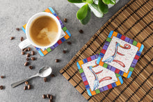 Load image into Gallery viewer, Beach and Seafood Coasters - Set of 4 Lightweight Foam, Absorbent Drink Coasters