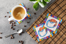 Load image into Gallery viewer, Beach and Seafood Coasters - Set of 4 Lightweight Foam, Absorbent Drink Coasters