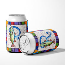 Load image into Gallery viewer, Letter R with Trout Fish Can or Bottle Beverage Insulator Hugger 8441