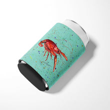 Load image into Gallery viewer, Crawfish  on Teal Can or Bottle Beverage Insulator Hugger