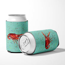 Load image into Gallery viewer, Crawfish  on Teal Can or Bottle Beverage Insulator Hugger