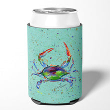 Load image into Gallery viewer, Crab  on Teal Can or Bottle Beverage Insulator Hugger