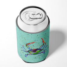 Load image into Gallery viewer, Crab  on Teal Can or Bottle Beverage Insulator Hugger