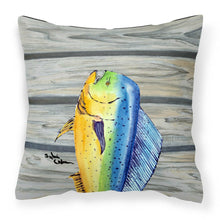 Load image into Gallery viewer, Mahi Mahi Dolphin Fish Throw Pillow - 14x14 Decorative Pillow – Art for Your Home &amp; Patio 8470PW1414