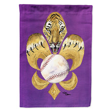 Load image into Gallery viewer, Tiger Fleur de lis Baseball Flag Canvas House Size