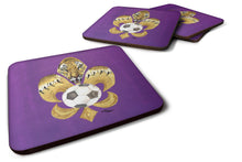 Load image into Gallery viewer, Tiger Soccer  Fleur de lis Coasters - Set of 4 Lightweight Foam, Absorbent Drink Coasters