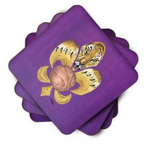 Load image into Gallery viewer, Tiger Basketball Fleur de lis Coasters - Set of 4 Lightweight Foam, Absorbent Drink Coasters