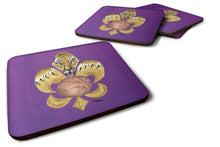 Load image into Gallery viewer, Tiger Basketball Fleur de lis Coasters - Set of 4 Lightweight Foam, Absorbent Drink Coasters