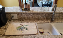 Load image into Gallery viewer, Palm Tree Dish Drying Mat – Absorbent, Artistic Kitchen Essentials 8483DDM