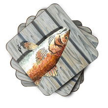 Load image into Gallery viewer, Red Fish Coasters - Set of 4 Lightweight Foam, Absorbent Drink Coasters
