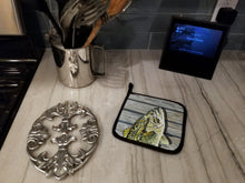 Load image into Gallery viewer, Fish Bass Small Mouth Pot Holders - Set of 2 Decorative Kitchen Helpers | Made in the USA 8493PTHD