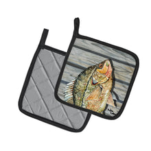 Load image into Gallery viewer, Croppie Fish on Pier Pot Holders - Set of 2 Decorative Kitchen Helpers | Made in the USA 8498PTHD
