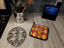 Load image into Gallery viewer, Peppers Fleur de lis Pot Holders - Set of 2 Decorative Kitchen Helpers | Made in the USA 8499PTHD