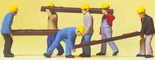 Load image into Gallery viewer, Preiser 10034 HO Scale Working People -- Track Workers with Railroad Ties pkg(6)