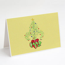 Load image into Gallery viewer, Christmas Tree Fleur de lis Greeting Cards -  Blank Note Cards – 8-Pack of Artist-Designed Cards with Envelopes