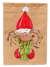 Load image into Gallery viewer, Christmas Reindeer Fleur de lis Garden Flag – Decorative Outdoor Yard Flag