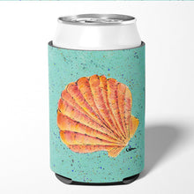 Load image into Gallery viewer, Scallop Shell on Teal Can or Bottle Beverage Insulator Hugger