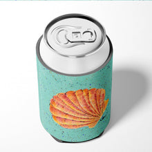 Load image into Gallery viewer, Scallop Shell on Teal Can or Bottle Beverage Insulator Hugger