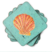 Load image into Gallery viewer, Shells Coasters - Set of 4 Lightweight Foam, Absorbent Drink Coasters