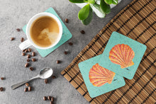 Load image into Gallery viewer, Shells Coasters - Set of 4 Lightweight Foam, Absorbent Drink Coasters
