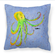 Load image into Gallery viewer, Octopus on Blue Throw Pillow - 14x14 Decorative Pillow – Art for Your Home &amp; Patio 8524PW1414