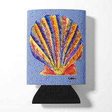 Load image into Gallery viewer, Scallop Shell on Blue Can or Bottle Beverage Insulator Hugger