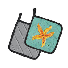 Load image into Gallery viewer, Starfish on Teal Pot Holders - Set of 2 Decorative Kitchen Helpers | Made in the USA 8527PTHD