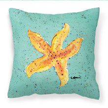 Load image into Gallery viewer, Starfish on Teal Throw Pillow - 14x14 Decorative Pillow – Art for Your Home &amp; Patio 8527PW1414