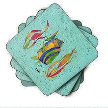 Load image into Gallery viewer, Tropical Fish Coasters - Set of 4 Lightweight Foam, Absorbent Drink Coasters