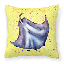 Load image into Gallery viewer, Stingray on Yellow Throw Pillow - 14x14 Decorative Pillow – Art for Your Home &amp; Patio 8531PW1414