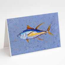 Load image into Gallery viewer, Tuna on Blue Greeting Cards -  Blank Note Cards – 8-Pack of Artist-Designed Cards with Envelopes