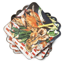Load image into Gallery viewer, Crab Boil Coasters - Set of 4 Lightweight Foam, Absorbent Drink Coasters