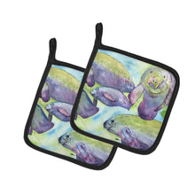 Load image into Gallery viewer, Manatee Pot Holders - Set of 2 Decorative Kitchen Helpers | Made in the USA 8544PTHD