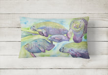 Load image into Gallery viewer, Manatee Decorative Pillow - Mantee Family – Indoor &amp; Outdoor Coastal Home Accent