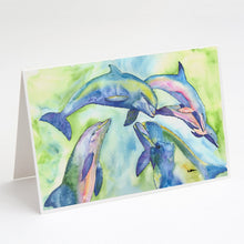 Load image into Gallery viewer, Dolphins Greeting Cards -  Blank Note Cards – 8-Pack of Artist-Designed Cards with Envelopes