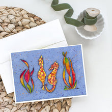 Load image into Gallery viewer, Seahorse on Blue Greeting Cards -  Blank Note Cards – 8-Pack of Artist-Designed Cards with Envelopes