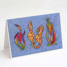 Load image into Gallery viewer, Seahorse on Blue Greeting Cards -  Blank Note Cards – 8-Pack of Artist-Designed Cards with Envelopes