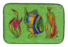 Load image into Gallery viewer, Tropical Fish on Green Dish Drying Mat – Absorbent, Artistic Kitchen Essentials 8568DDM