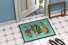 Load image into Gallery viewer, Tropical Fish on Teal Doormat - 24x36 Decorative Floor Mat – Indoor/Outdoor Rug