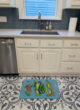 Load image into Gallery viewer, Tropical Fish on Blue Machine Washable Memory Foam Mat 8570RUG