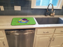 Load image into Gallery viewer, Tropical Fish on Green Dish Drying Mat – Absorbent, Artistic Kitchen Essentials 8574DDM